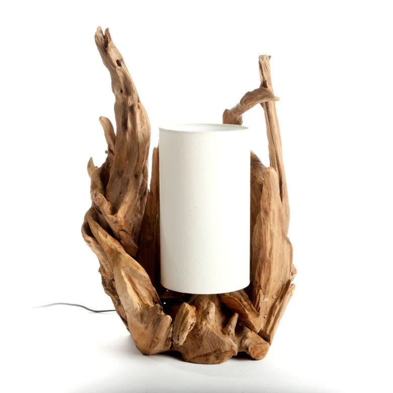 Lampada da tavolo con radici BION altezza 70 cm | Paralume: Naturale