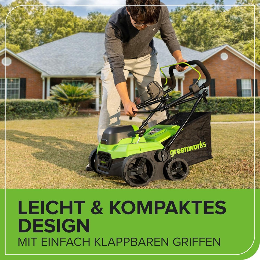 Greenworks 48V (2x24V) Selbstfahrender Akku Rasenmäher für große Flächen bis zu 480m², 46cm Schnittbreite, 55L Sack PLUS zwei 4Ah-Akkus und Doppelladegerät GD24X2LM46SPK4X