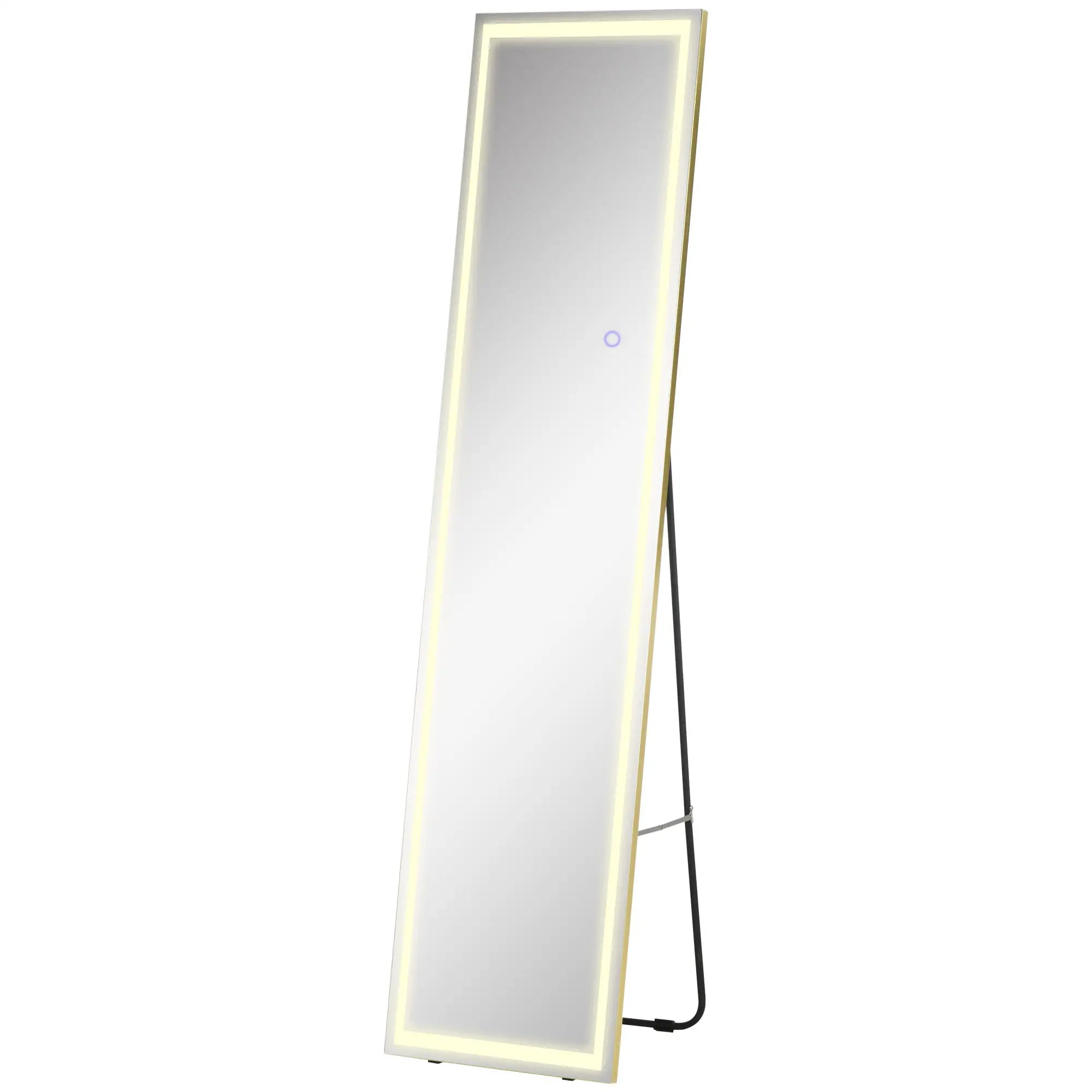 HOMCOM Specchio da Terra LED Dimmerabile 3 Colori Luce da Parete