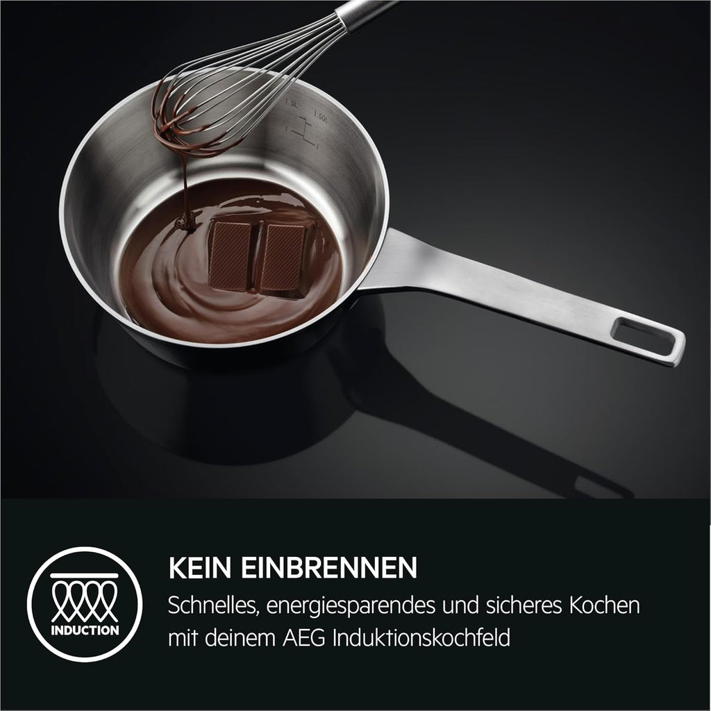 AEG Induktionskochfeld autark 60cm – 4 Flex-Kochzonen mit Powerfunktion für schnelleres Kochen – 14 Stufen – SuperFlat Rahmen – Timer – Touch-Bedienung – kompatibel mit Haubenautomatik – TO64IA0AXB
