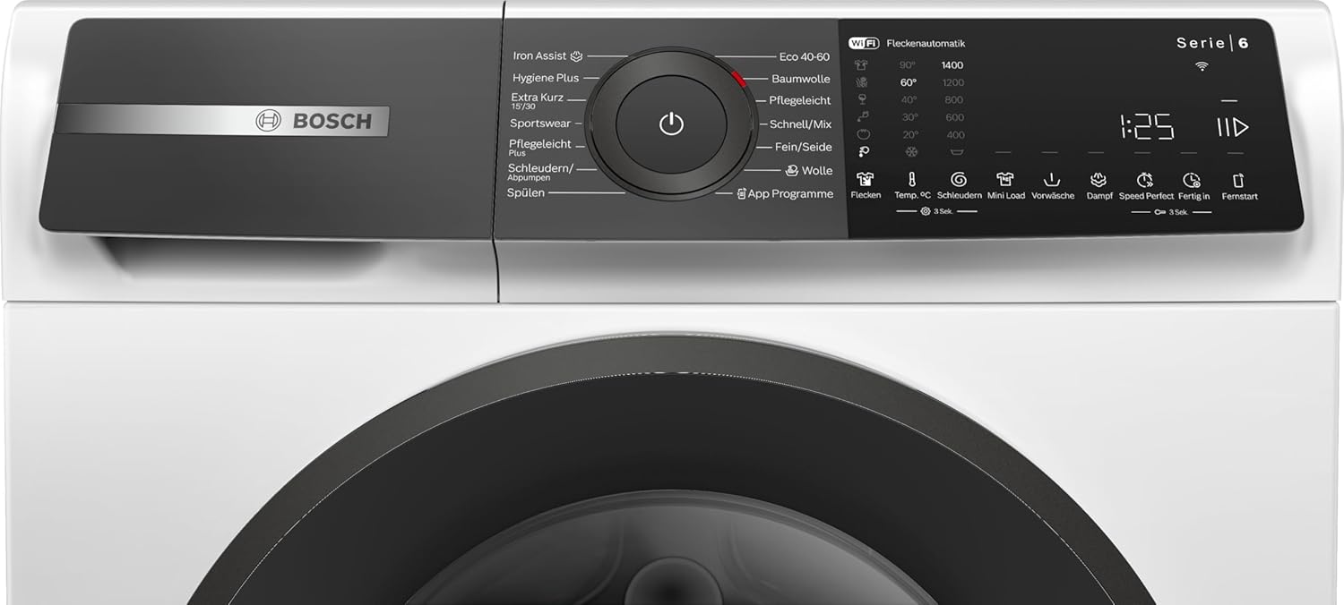 BOSCH WAN28127 Lavatrice Serie 4, a carica frontale, capacità 8 kg, 1400 giri/min, Iron Assist, Active Water Plus, EcoSilence Drive, Speed Perfect, bianco, 60 cm