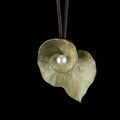 Collana Geranio a Spirale con Pendente - Cordino in Pelle