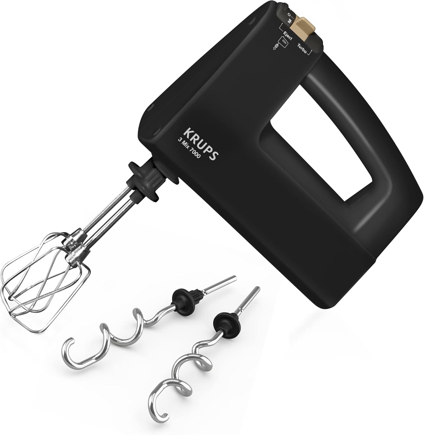 Krups 3Mix 7000 Sbattitore Manuale Edizione Speciale 60 Anni, 500 Watt, Ganci per Impastare e Fruste in Acciaio Inox, Cavo di Alimentazione Lungo, Borsa per Accessori, F6085811, Nero/Rame