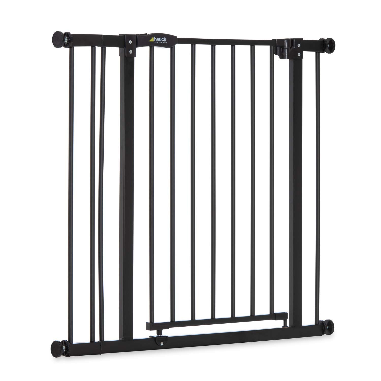 Hauck Treppenschutzgitter / Türschutzgitter Close N Stop incl. 21 cm Verlngerung, für Breiten 96 - 101 cm, ohne Bohren, Einhndiges ffnen, Beidseitig Schwenkbar, Metall, Schwarz