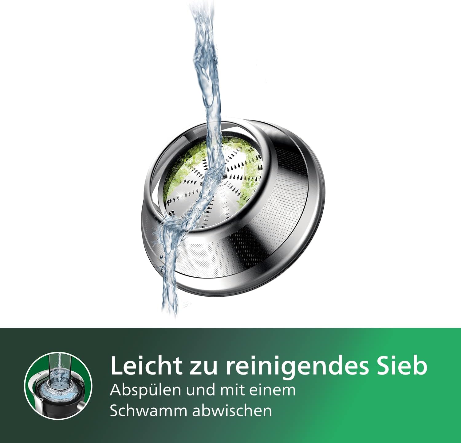 Philips Centrifuga – 1100W, 2L, App di ricette HomeID, Apertura extra-large, QuickClean (HR1921/20), 25 x 43.2 x 29.6 cm, Acciaio inossidabile