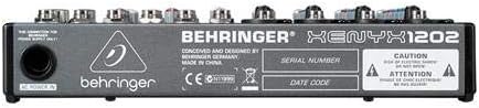 Behringer XENYX 1204USB Mixer premium a 12 ingressi 2/2-Bus con preamplificatori microfonici XENYX e compressori, EQ "britannico" e interfaccia USB/Audio