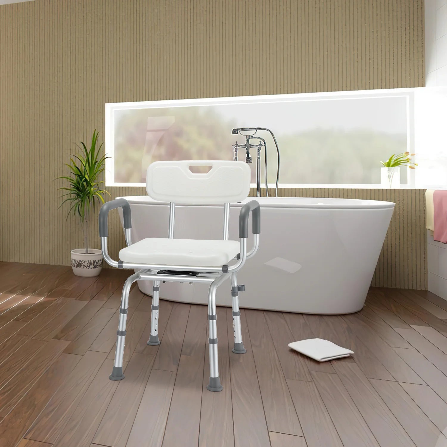 Sonnewelt Sgabello da doccia, sedile doccia girevole a 360°