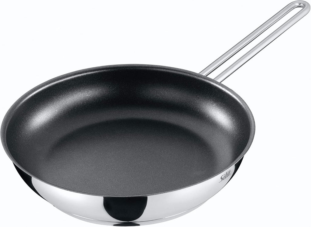 Silit Toskana Set di pentole 10 pezzi, adatto all'induzione, Set di pentole con coperchio in vetro, Pentole a induzione, Bollilatte, Vaporiera, Padella, Acciaio inossidabile parzialmente opaco, Set di pentole a induzione non rivestite