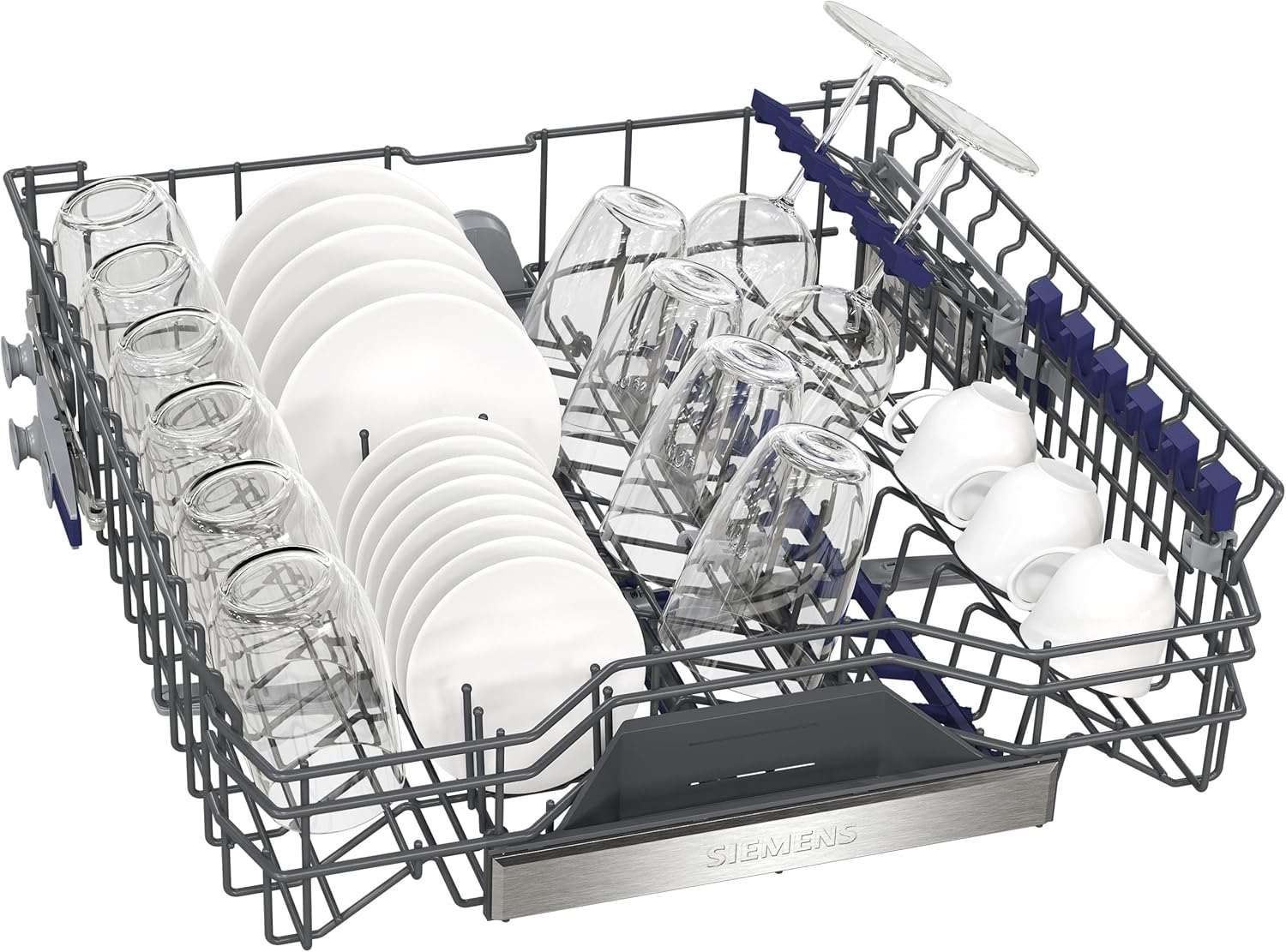 Siemens SN43ES14VE, lavastoviglie intelligente iQ300, lavastoviglie da incasso con cassetto portaposate, 60 cm, apertura automatica della porta grazie ad autoOpen dry, particolarmente silenziosa con motore iQdrive, aquaStop, acciaio inossidabile
