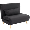 HOMCOM Poltrona Letto 2 in 1 con Schienale Regolabile Effetto Lino