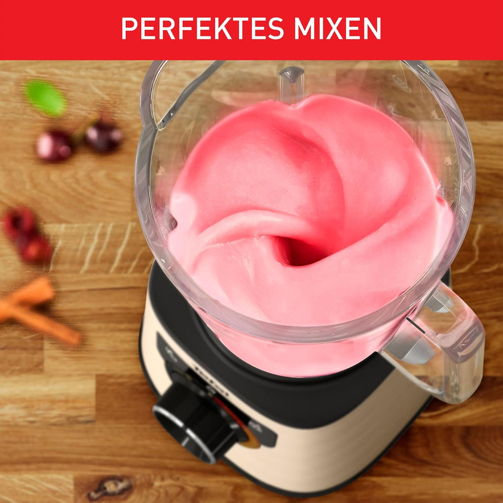 Tefal PerfectMix+ Hochgeschwindigkeits-Standmixer, Auto-Programme, Powelix-Klingentechnologie, 2L Thermo-Resistant Glaskanne, inkl. Spatel/Stampfer, Metallfarben, BL871A31