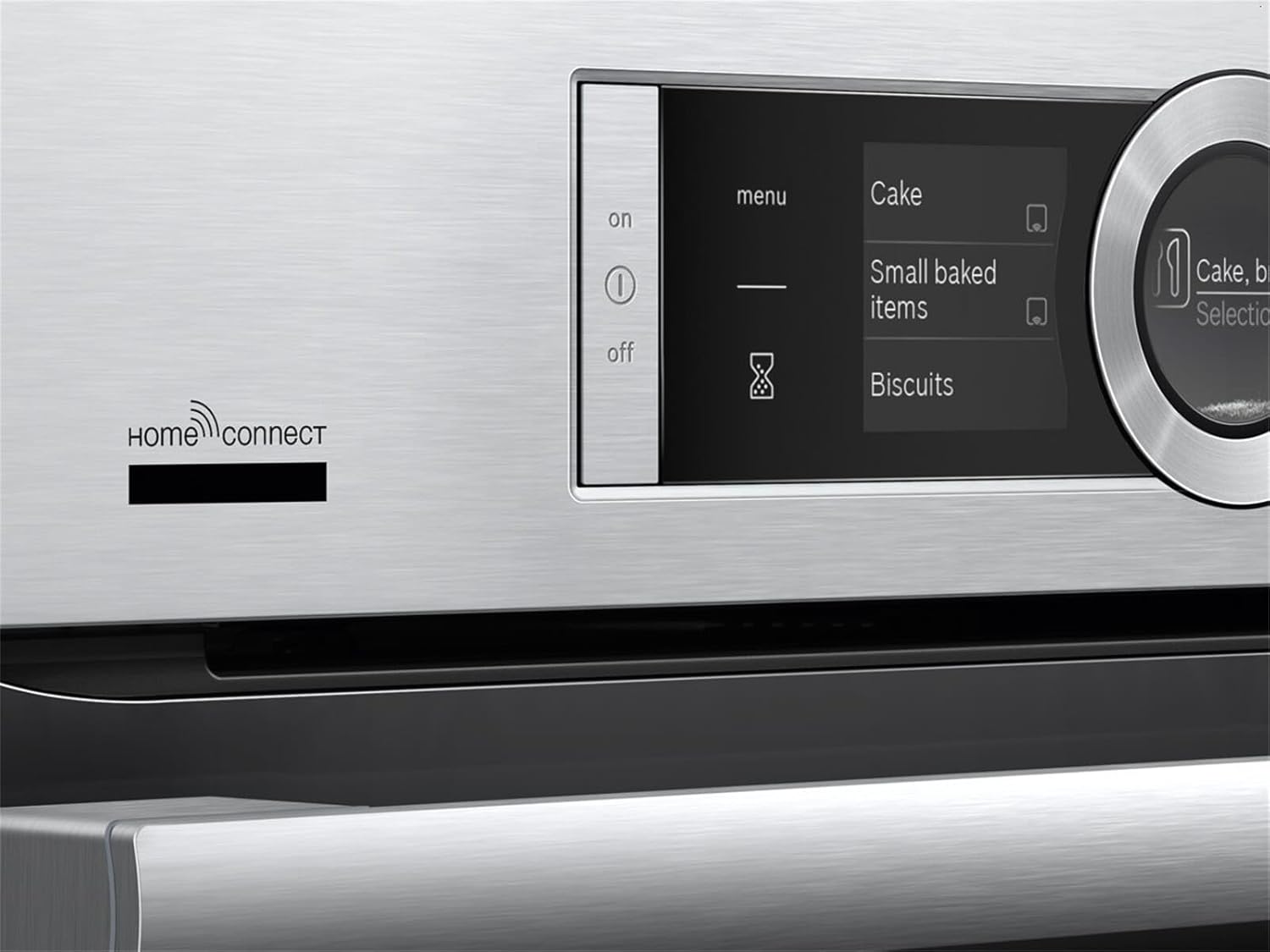 Bosch HMG7361B1, Serie 8 Forno da incasso intelligente con funzione microonde, 60 x 60 cm, Made in Germany, Nero, Air Fry, Anello di controllo digitale, Display touch, Programmi automatici, Supporto per la pulizia