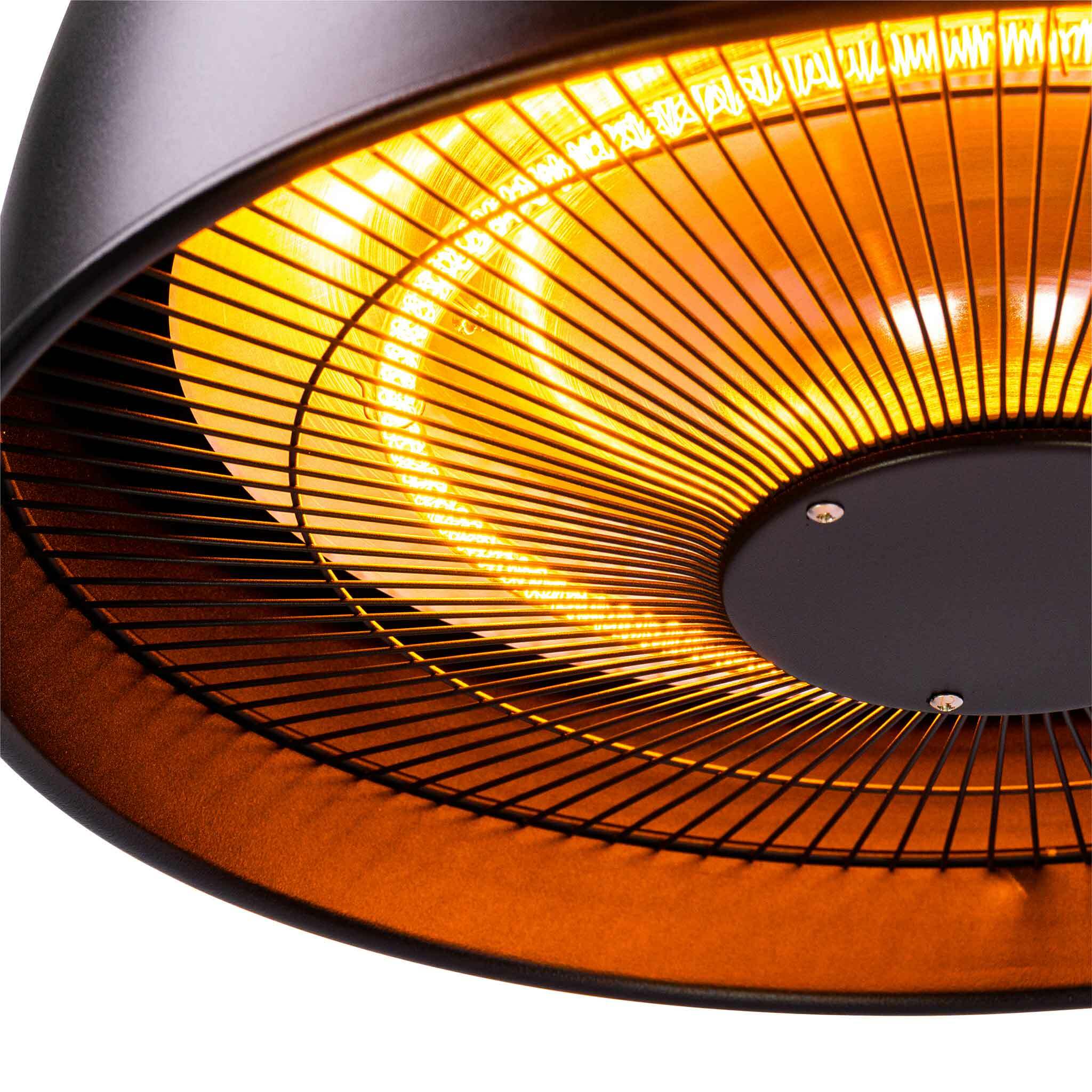 Fornorth Heizstrahler Ceiling Heater Premium 2000W, schwarz