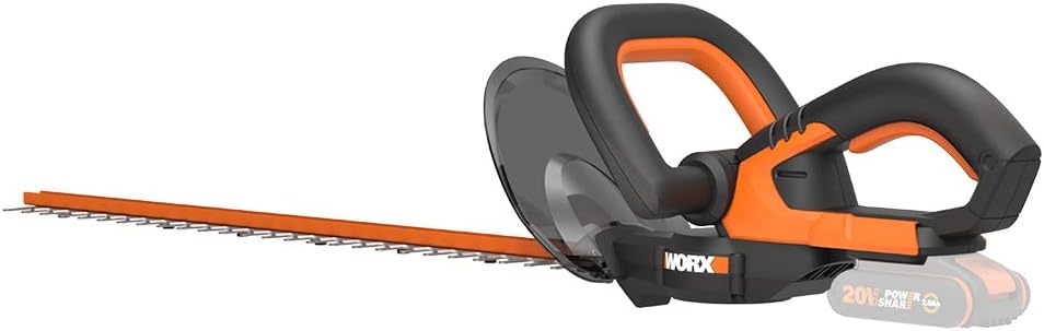 WORX WG263E.9 Nitro Tagliasiepi a batteria 20V, tagli uniformi con meno vibrazioni, potente motore brushless, lunghezza di taglio 54cm, passo dei denti 27mm, senza batteria e caricabatterie