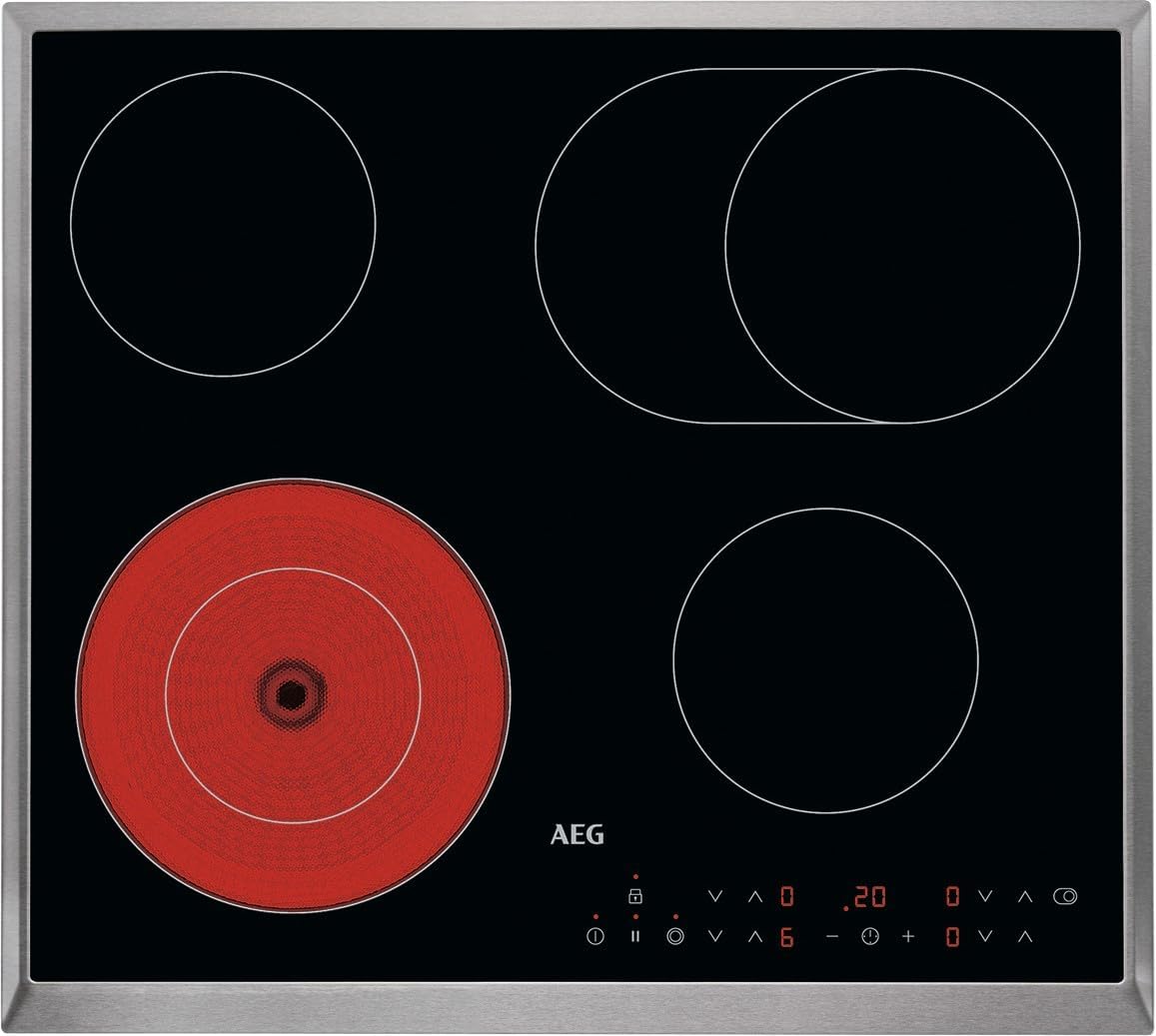 AEG Induktionskochfeld autark 60cm – 4 Flex-Kochzonen mit Powerfunktion für schnelleres Kochen – 14 Stufen – SuperFlat Rahmen – Timer – Touch-Bedienung – kompatibel mit Haubenautomatik – TO64IA0AXB