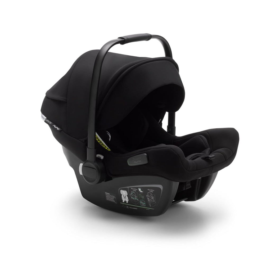 Bugaboo Turtle Air by Nuna, seggiolino auto confortevole per neonati e bambini piccoli, ultraleggero, sicuro e pratico, con capottina parasole e finestrella, nero