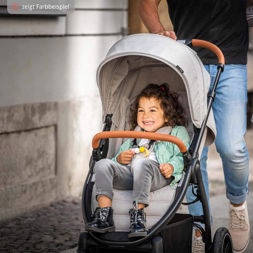 Hauck Uptown Passeggino Melange Rose – Passeggino per ogni terreno, seduta extra large, posizione nanna, ruote in gomma, sospensioni, compatto e facile da piegare, con parapioggia