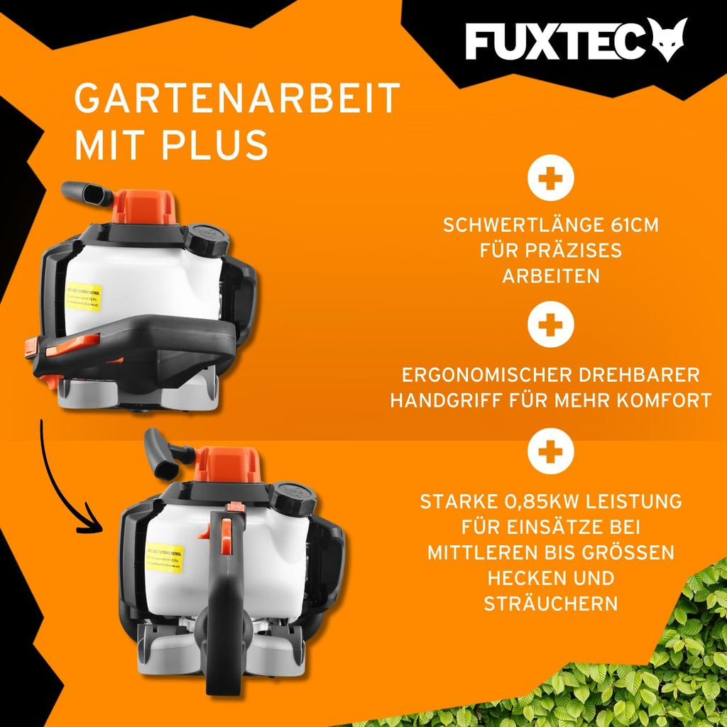 Fuxtec Benzin Heckenschere Profi FX-MHP126 mit XXL-Schwertlänge 800 mm Schwert Freischneider
