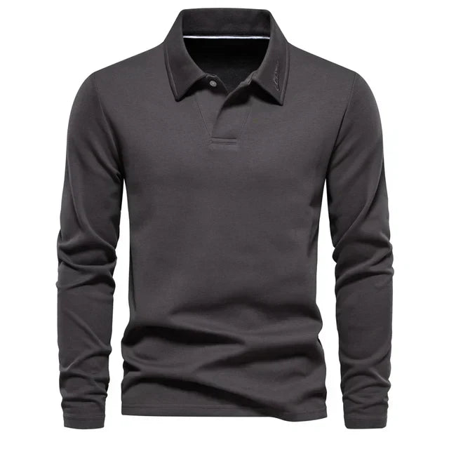 Langrmelige Polo-Bluse für Mnner