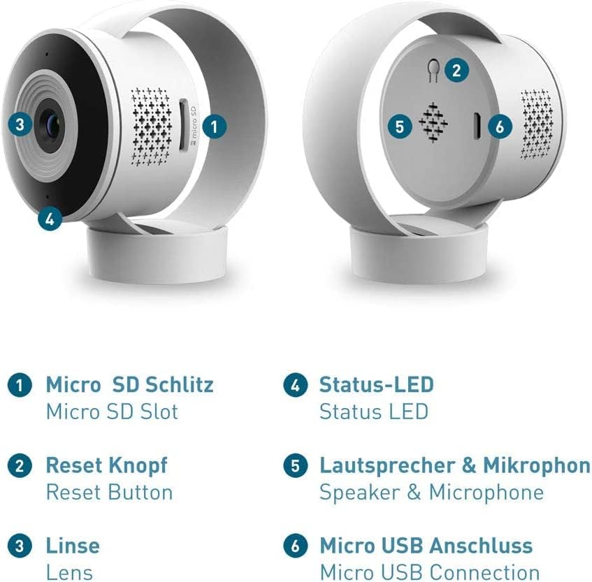 PetTec Videocamera per animali domestici a 360° e distributore automatico di cibo con espulsione di crocchette - tramite App e pulsante multifunzione - Rilevamento dei latrati - Funzione visione notturna 3MP - Telecamera per cani e gatti