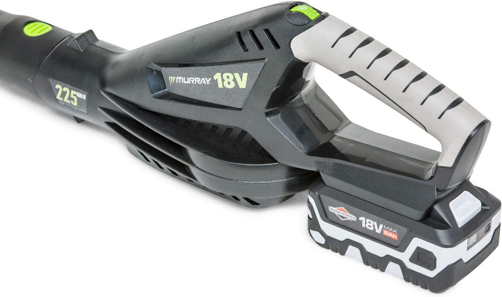 Murray 18V Lithium Ionen Laubbläser Set. IQ18LBK, inklusive 5Ah Batterie und Ladegerät, 225 km/h Blasgeschwindigkeit , 5 Jahre Garantie
