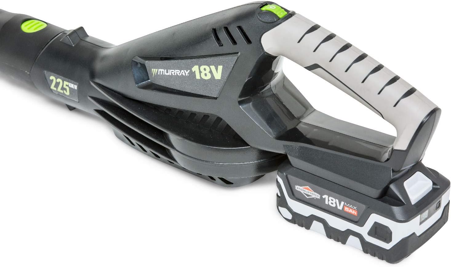 Murray 18V Lithium Ionen Laubbläser Set. IQ18LBK, inklusive 5Ah Batterie und Ladegerät, 225 km/h Blasgeschwindigkeit , 5 Jahre Garantie