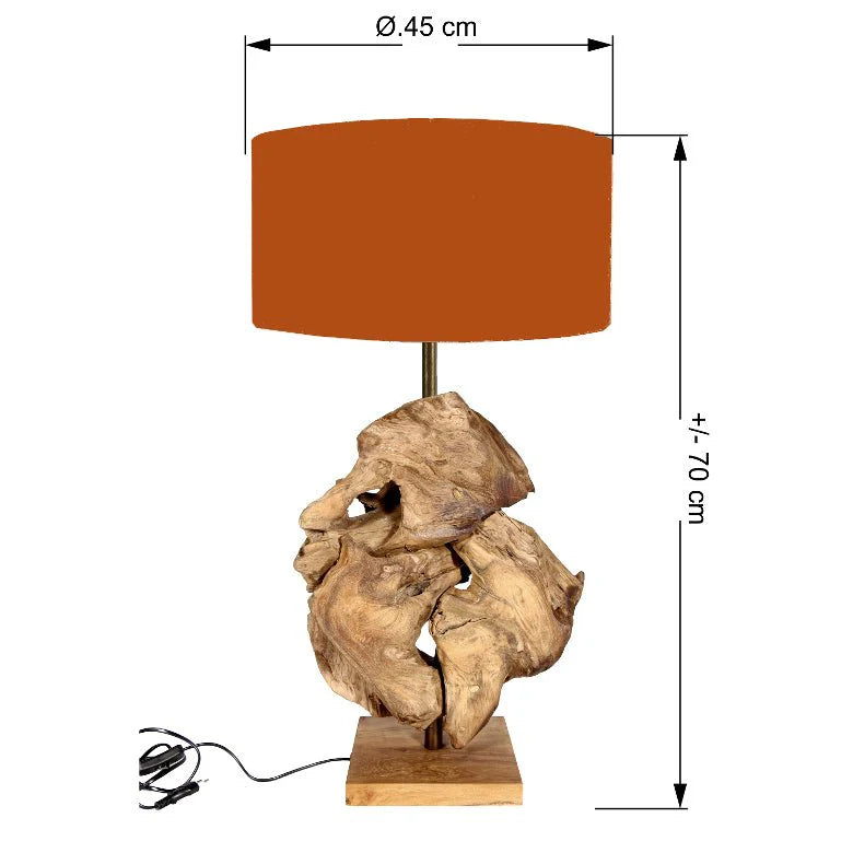 Treibholz Tischlampe CLOVER Hhe 70 cm