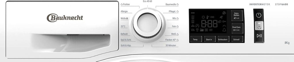 Bauknecht W Active 8A Lavatrice a carica frontale/ 8kg/ potente rimozione delle macchie/ programmi a vapore/ opzione Steam Hygiene/ classe di efficienza energetica A/ funzione Stop&Add/ motore ProSilent [Classe energetica A]