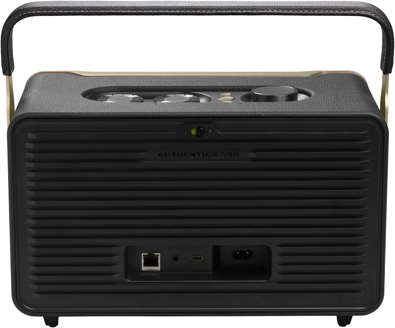 JBL Authentics 200 Smart Home Altoparlante – Cassa Bluetooth dal design retrò anni '70 – Con griglia Quadrex, Google Assistant, Alexa, AirPlay e JBL One App – Nero