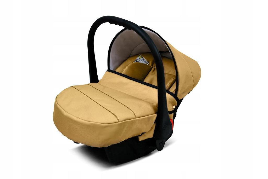 BabyLux Largo 2-in-1 Baby Kinderwagen Tief und Kinderwagen mit Zubehör Verstellbar und faltbar Aluminiumkonstruktion Wasserdicht Nicht abnehmbare Räder Brown Cream White Frame