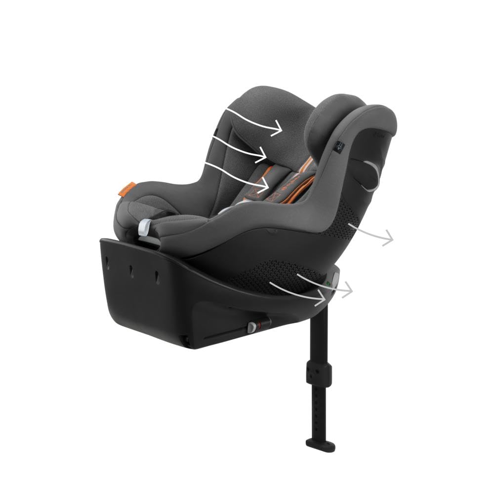 Seggiolino auto CYBEX Gold Sirona Gi i-Size Plus con base, Da 3 mesi a 4 anni circa (Dalla nascita con inserto per neonati), Max. 20 kg, 61-105 cm (Da 40 cm con inserto per neonati), Stormy Blue