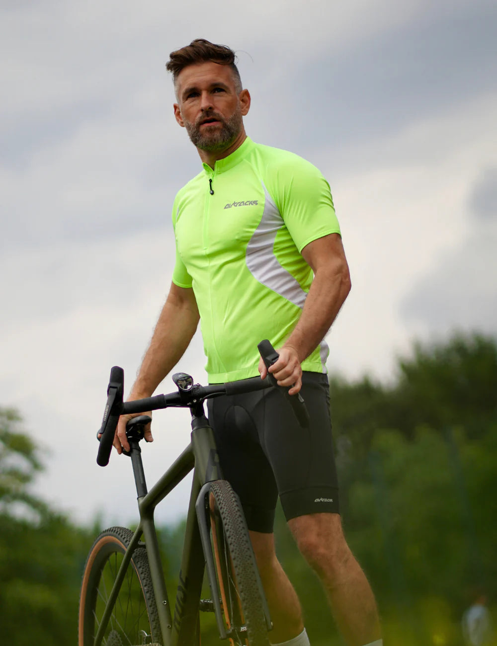 Herren Radtrikot Set Fahrradtrikot kurzarm Team + Trgerhose Kurz Pro