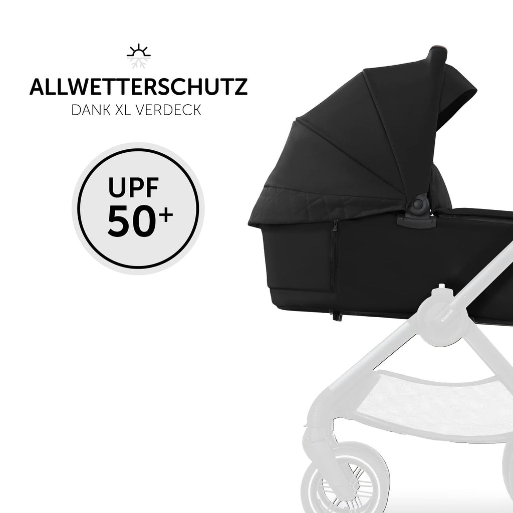 hauck Kinderwagen mit Beindecke Walk N Care ab Geburt bis 22 kg mit Liegefunktion, Becherhalter, Sitz Wendbar & Höhenverstellbar, Gummireifen, Teleskopgriff, UPF 50+, Zusammenklappbar (Dark Navy Blue9