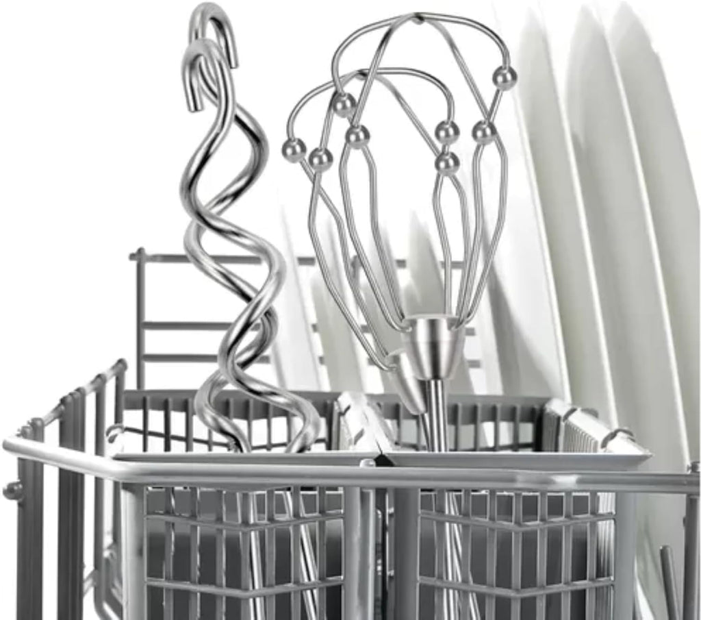 Bosch Sbattitore Elettrico Styline MFQ49300, 5 velocità, 2 fruste e 2 ganci impastatori in acciaio inox, cavo a spirale, 850 W, bianco/argento scuro