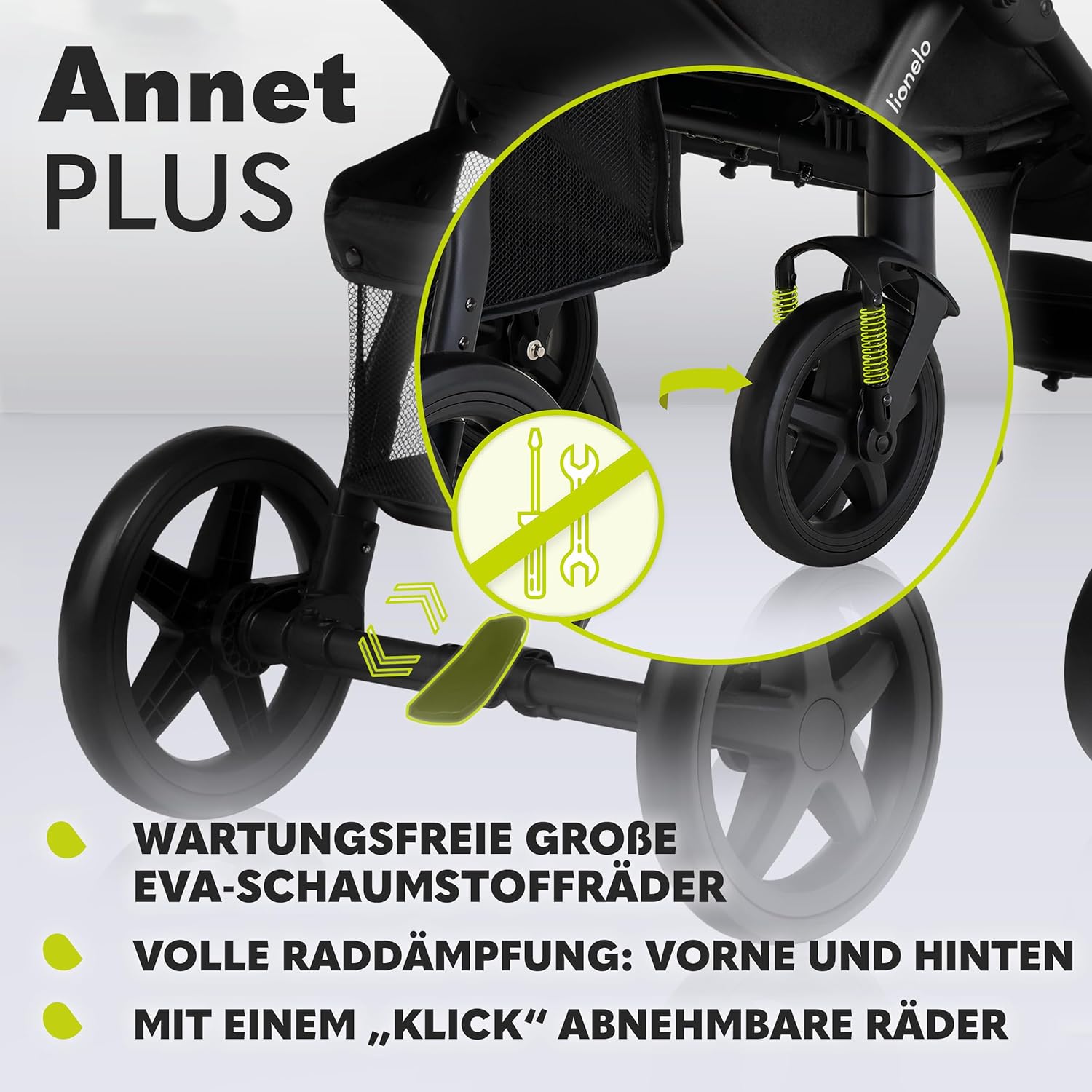 LIONELO Annet Buggy fino a 22 kg con funzione reclinabile, passeggino compatto richiudibile con accessori, ruote in schiuma EVA, zanzariera, coprigambe, portabevande, cestino (Golden Moments, Tour)