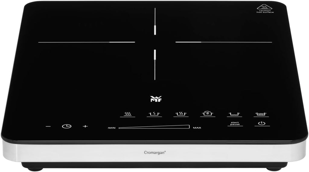 WMF Kult X Einzel- Induktionskochfeld, Kochplatte bis 28 cm, 1 Kochfeld, 8 Stufen, Topferkennung, Touch-Display, Glaskeramik, Timer-Funktion, 21 W & Stelio Wasserkocher Edelstahl 1,7l, edelstahl matt