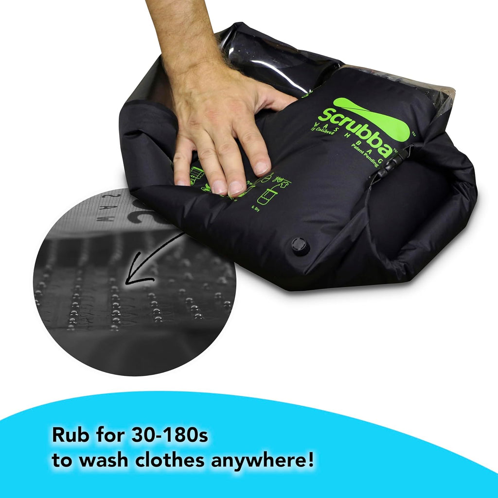 Scrubba Toplader Wash Bag 2.0 - Lavatrice portatile da campeggio - Borsa per il lavaggio e sacca da bucato, Verde