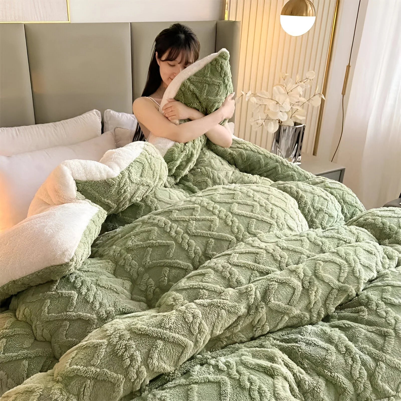 FluffFusion - Weiche und dicke Plüschdecke mit doppelseitigem Design
