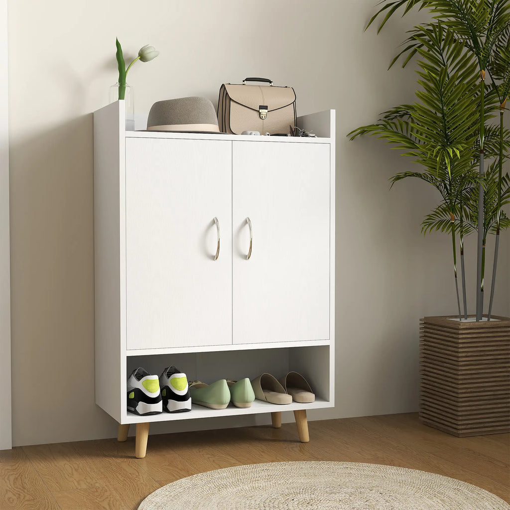 HOMCOM Schuhschrank mit viel Stauraum und kippsicherem Design Weiß