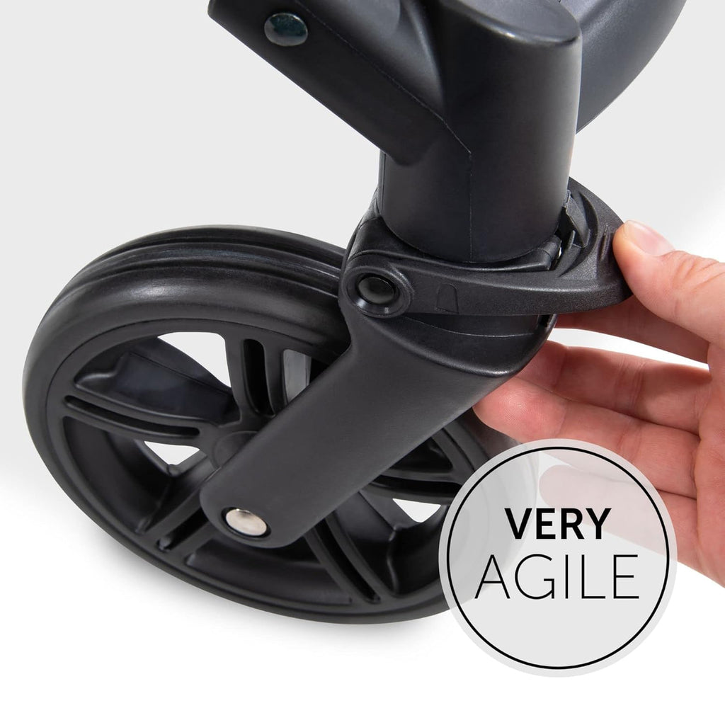 Hauck Buggy Rapid 4 per bambini dalla nascita fino a circa 3 anni, passeggino leggero pieghevole, con funzione reclinabile, regolabile in altezza, ampio cestino (nero)