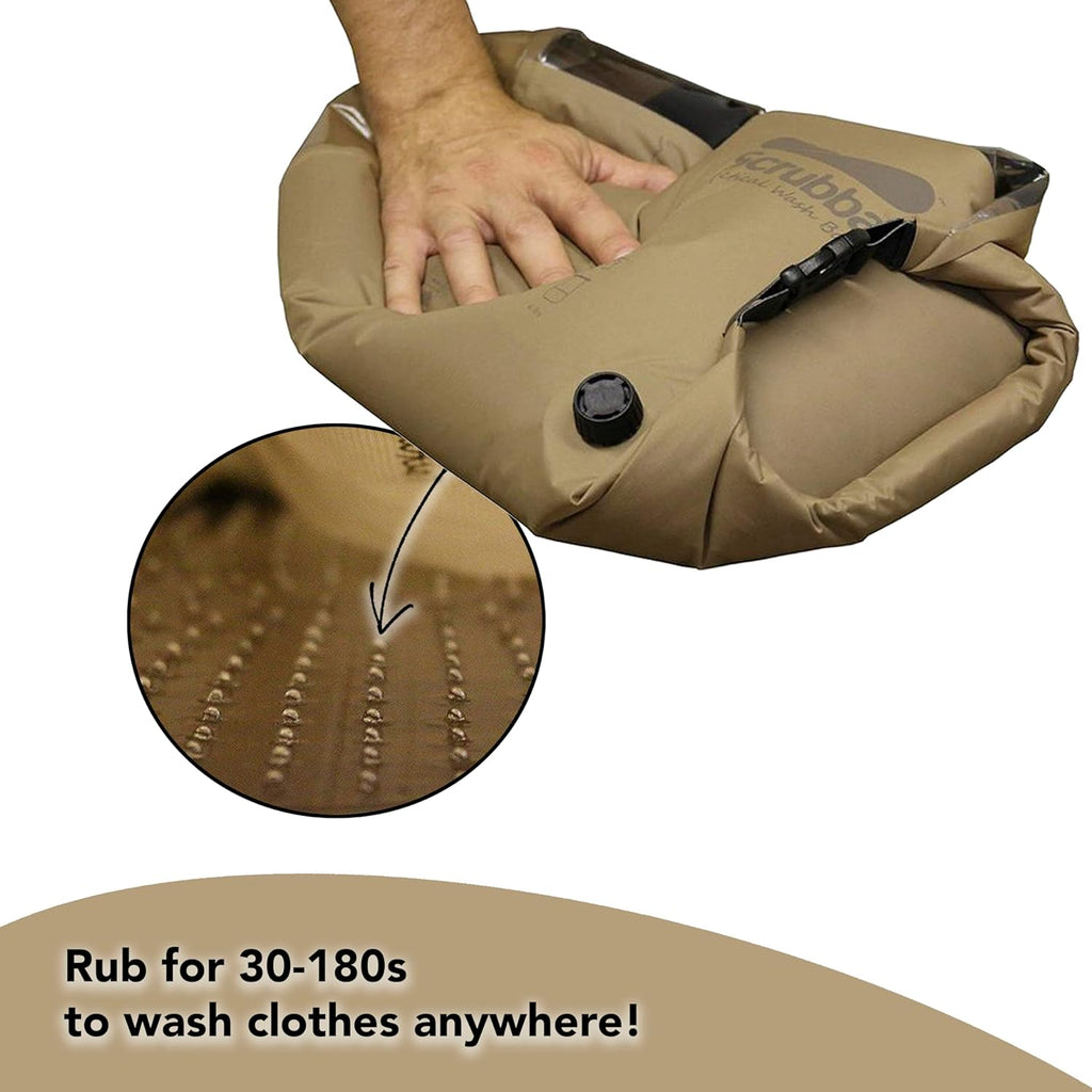 Scrubba Toplader Wash Bag 2.0 - Lavatrice portatile da campeggio - Borsa per il lavaggio e sacca da bucato, Verde