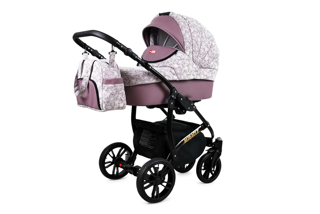 BabyLux® Bambimo Set Passeggino 3 in 1 - Optimal - incl. Navicella, Seduta Passeggino, Seggiolino Auto Ovetto - Seggiolino Auto - Set Passeggino - Passeggino Combinato con Borsa Fasciatoio, Parapioggia ecc.