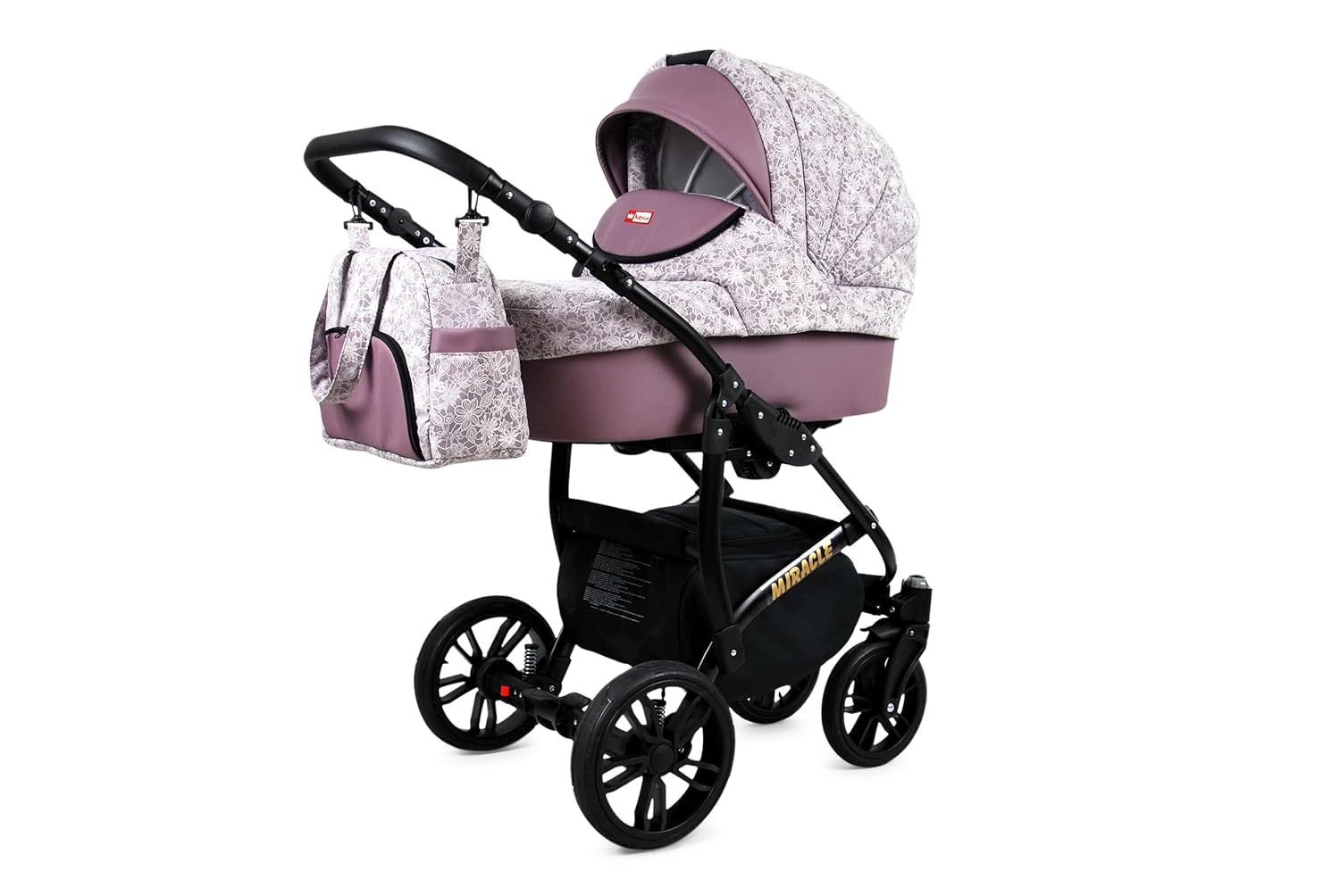 BabyLux® Bambimo Set Passeggino 3 in 1 - Optimal - incl. Navicella, Seduta Passeggino, Seggiolino Auto Ovetto - Seggiolino Auto - Set Passeggino - Passeggino Combinato con Borsa Fasciatoio, Parapioggia ecc.