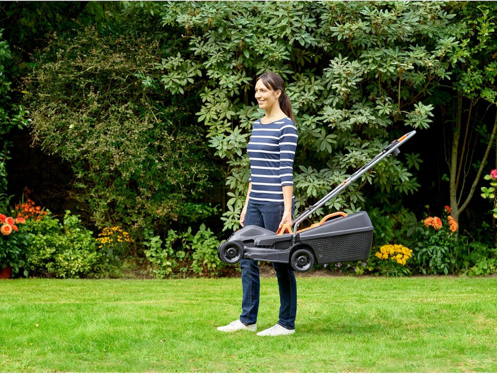 Black+Decker Elektro-Rasenmher (1.000 W, 32cm Schnittbreite, 3-fach axial Schnitthhenverstellung, 35l Grasfangbehlter, ideal für kleine Grten) BEMW351 Multicolor