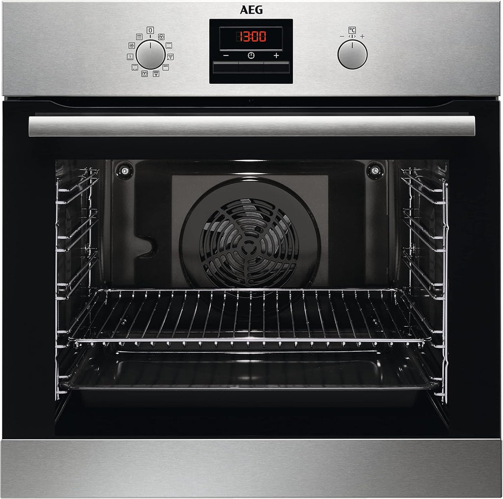 AEG Forno da incasso – Serie 5 AirFry: Risultati di cottura uniformi su 3 livelli – Pulizia Pirolitica – 25 Programmi automatici – Display touch LED – Riscaldamento rapido – Nero – BPE53516AB