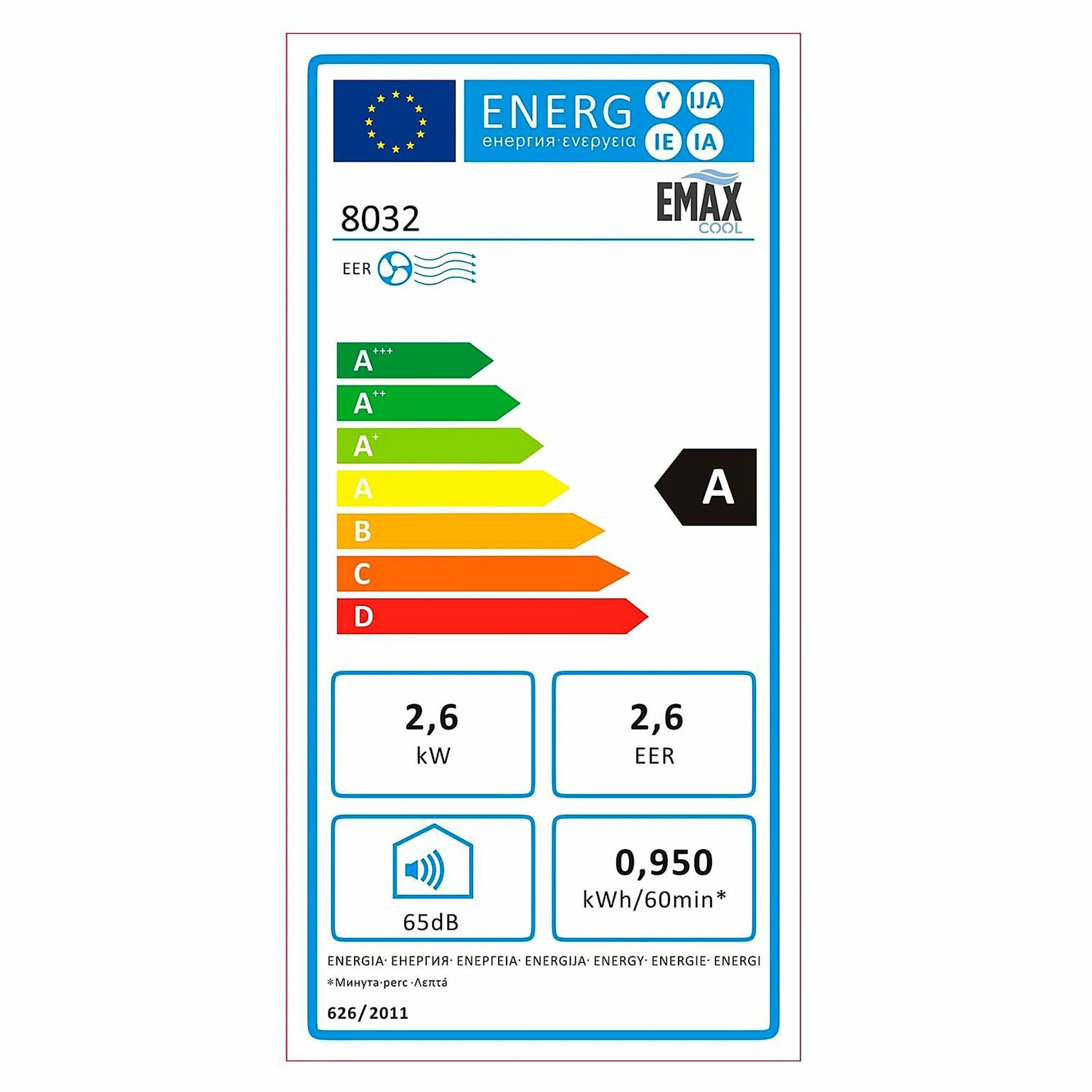 EMAX COOL Condizionatore Mobile 2600W, 9000BTU