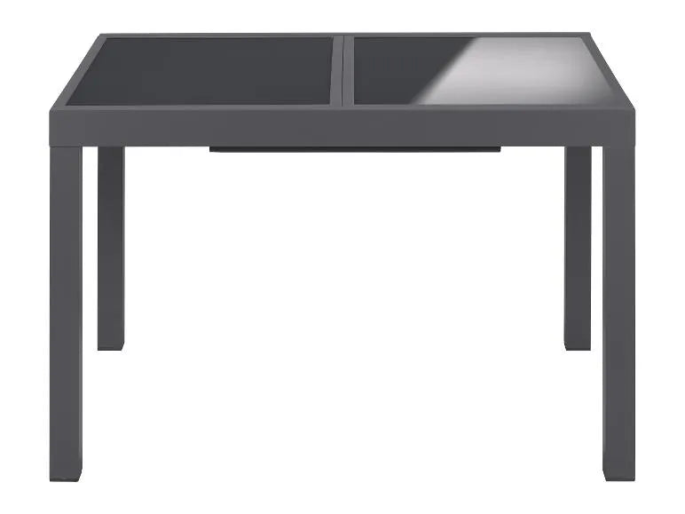 Set in alluminio »Houston«, 9 pezzi - Tavolo allungabile e 8 sedie schienale alto, grigio