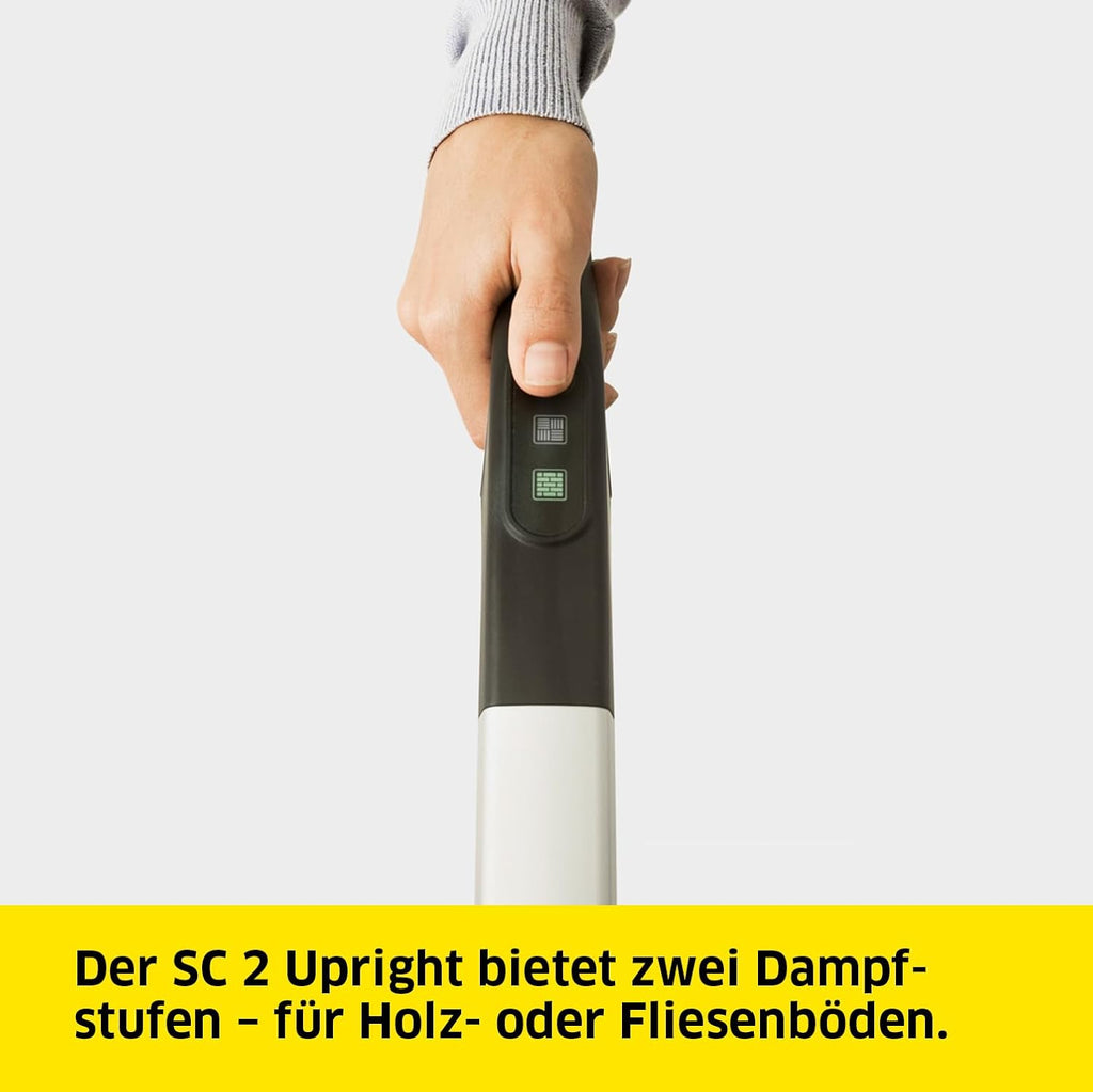 Krcher Dampfreiniger SC 3 Upright EasyFix, Aufheizzeit: 0,5 min., Flchenleistung: ca. 60 m, Tank: 0,5 l, Heizleistung: 1.600 W, mit Bodendüse, Bodentuch, Teppichgleiter, Entkalkungskartusche