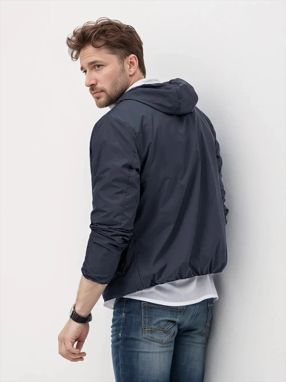 Giacca reversibile con cappuccio da uomo