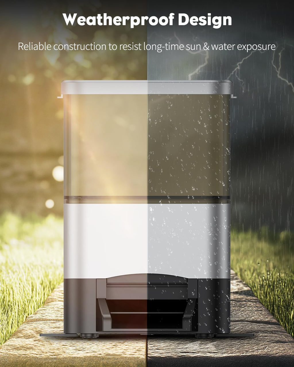 Pawfly Automatic Fish Feeder for Pond 10 L Large Capacity Vacation Timer Pond Fish Feeder Adjustable Fish Food Dispenser Moisture-Proof Outdoor Koi Fish Feeder, Battery Powered (Battery Not Included)